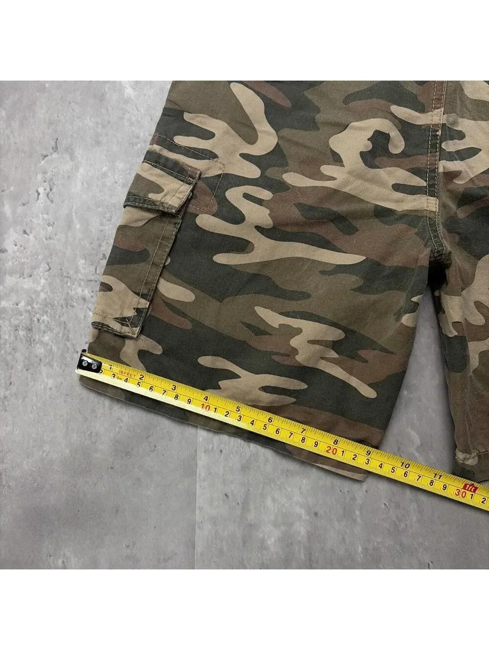 Y2K Camo Ring Of Fire Grunge Baggy Cargo Skater Shorts